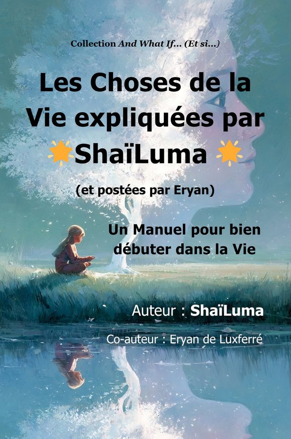 Cover of Les Choses de la Vie expliquées par ShaïLuma: a child sitting by the water, in blue and golden light.