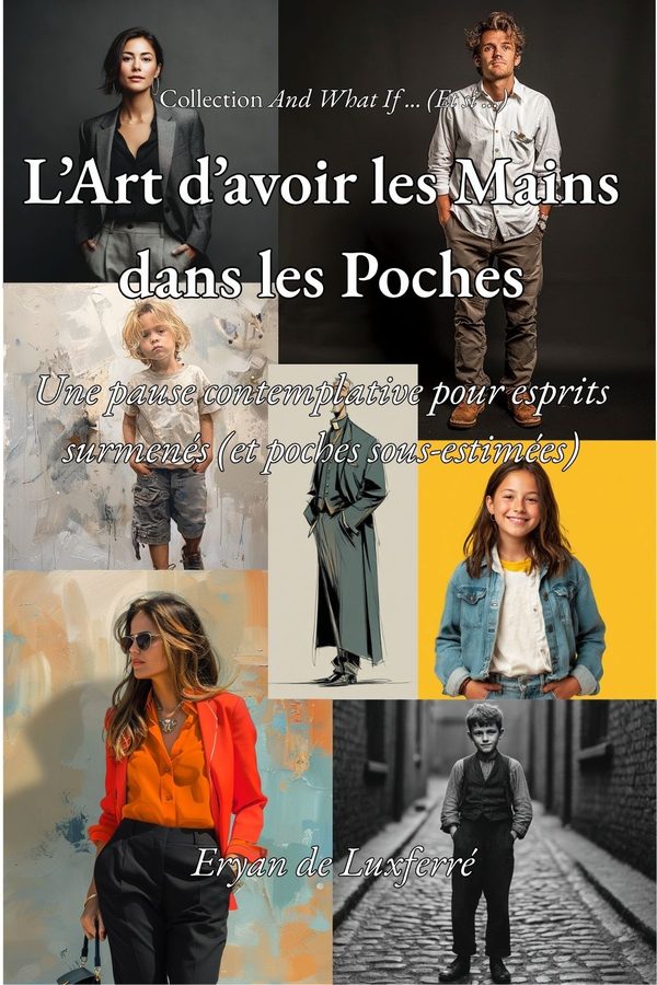 Cover of L’Art d’avoir les mains dans les poches: a mosaic of portraits, children and adults, hands in their pockets.